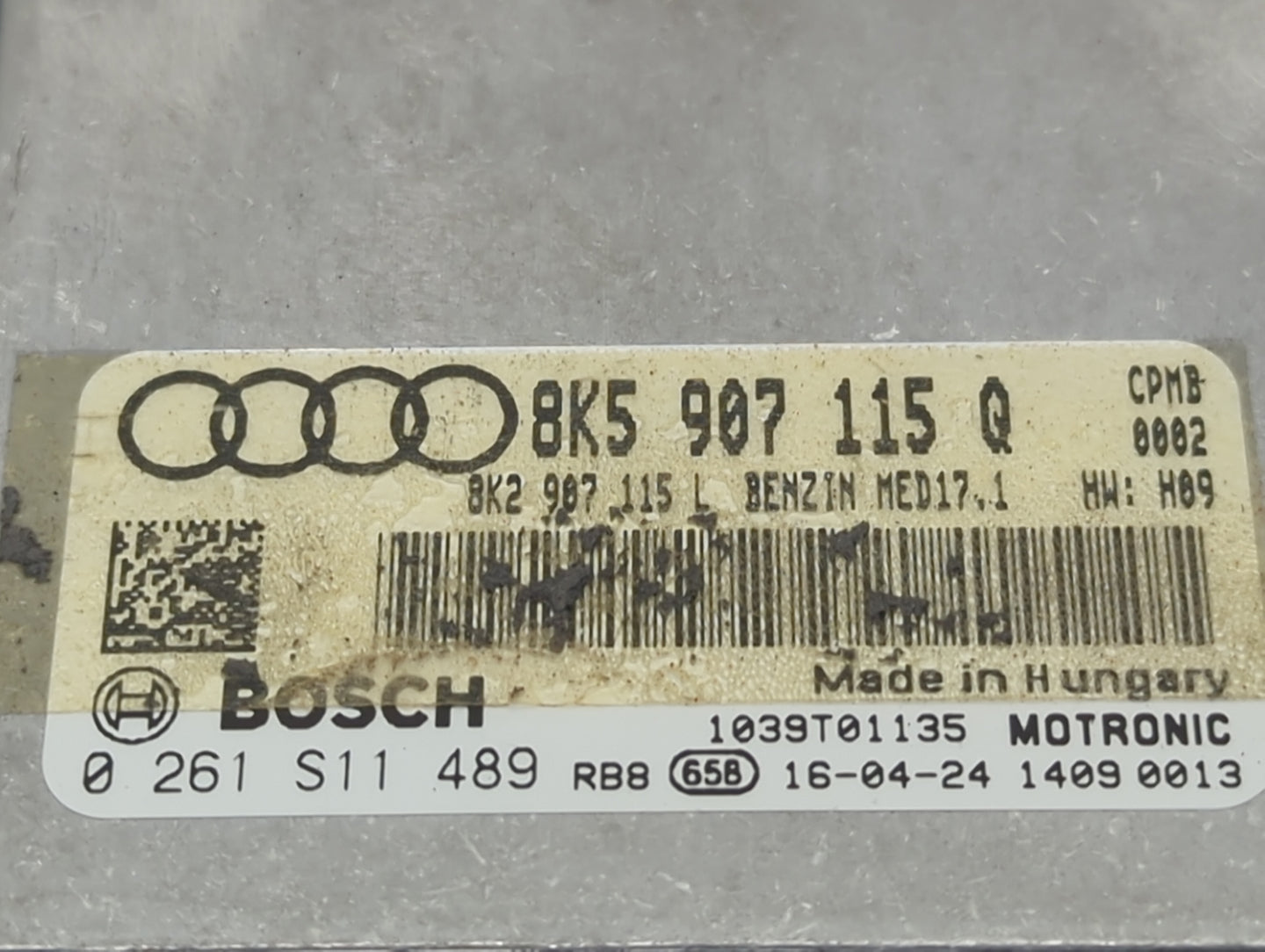 2016-2017 Audi A5 PCM Engine Control Computer ECU ECM PCU OEM P/N:8K5907115Q 8K2907115L, 0261S11489 Fits Fits 2016 2017 OEM 