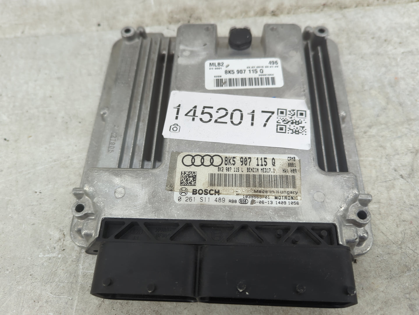 2016-2017 Audi A5 PCM Engine Control Computer ECU ECM PCU OEM P/N:8K5 907 115 Q 8K2 907 115 L, 0 261 S11 489 Fits Fits 2016 