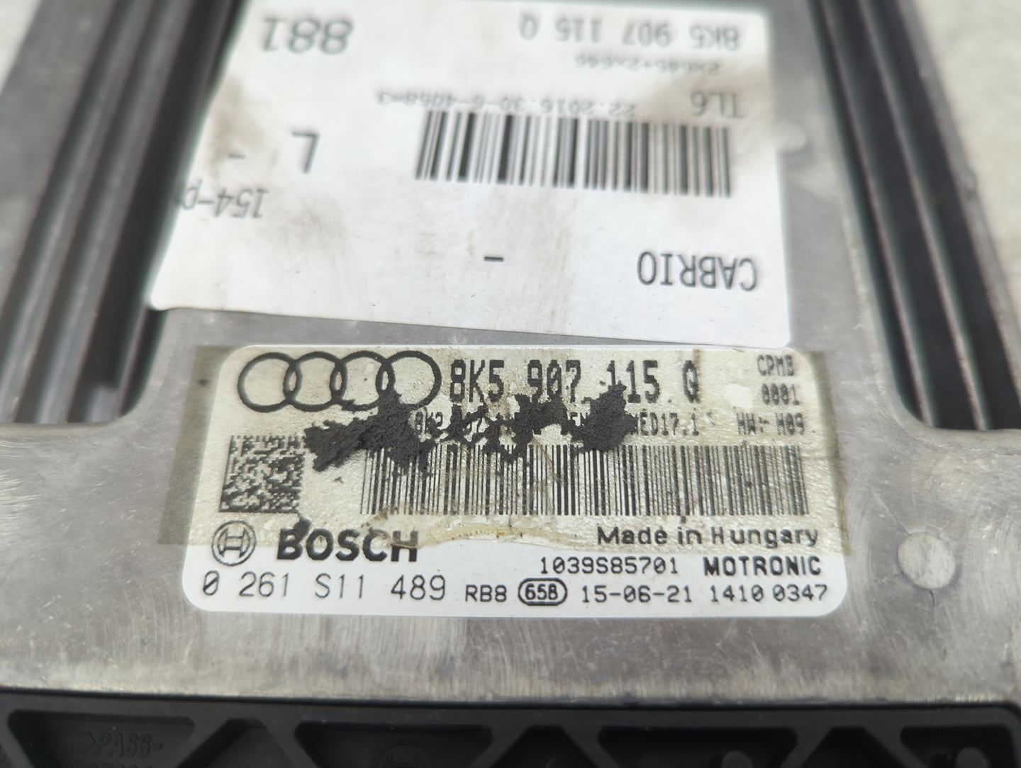 2016-2017 Audi A5 PCM Engine Control Computer ECU ECM PCU OEM P/N:8K5907115Q 0261S11489 Fits Fits 2016 2017 OEM Used Auto Pa