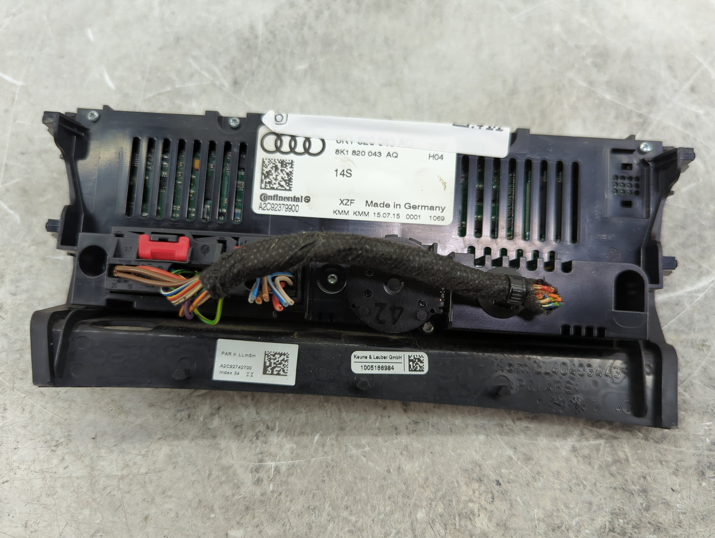 2014-2017 Audi A5 Climate Control Module Temperature AC/Heater Replacement P/N:8K1820043AQ A2C92379900 Fits OEM Used Auto Pa