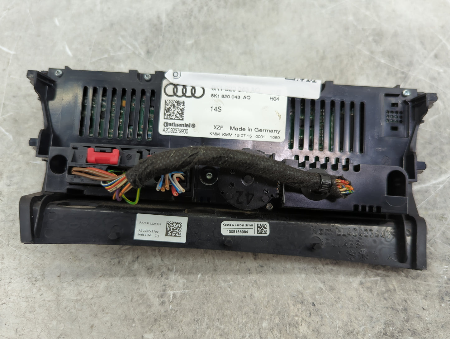 2014-2017 Audi A5 Climate Control Module Temperature AC/Heater Replacement P/N:8K1820043AQ A2C92379900 Fits OEM Used Auto Pa