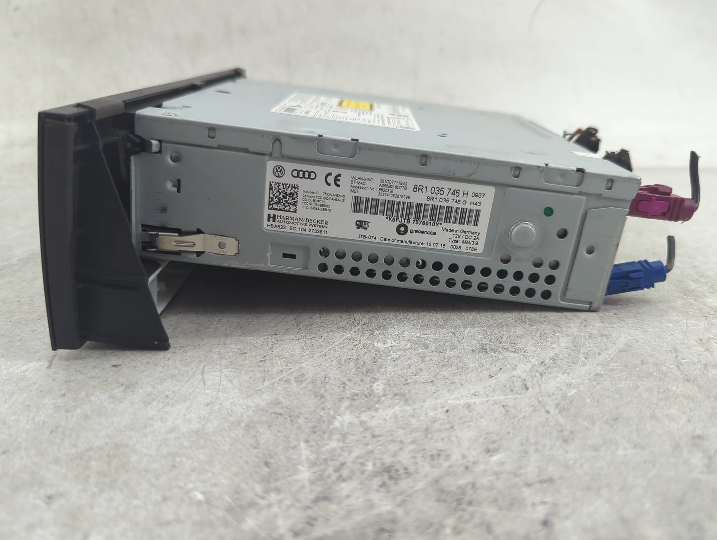 2016 Audi A5 Radio AM FM Cd Player Receiver Replacement P/N:8R1035746H 8R1035746G Fits OEM Used Auto Parts - Oemusedautopart