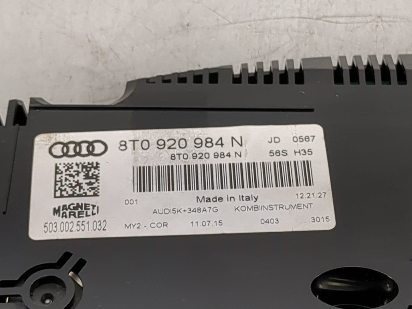 2014-2017 Audi A5 Instrument Cluster Speedometer Gauges P/N:8T0 920 984 N Miles: Fits Fits 2014 2015 2016 2017 OEM Used Auto