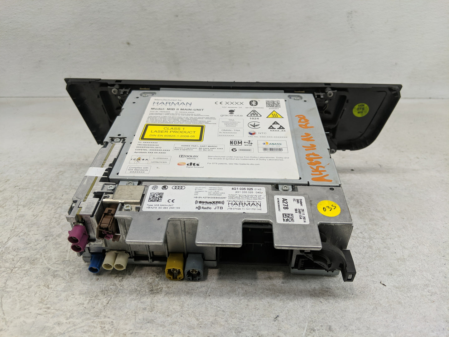 2016 Audi A6 Radio AM FM Cd Player Receiver Replacement P/N:4G1 035 025 0143 Fits OEM Used Auto Parts - Oemusedautoparts1.co