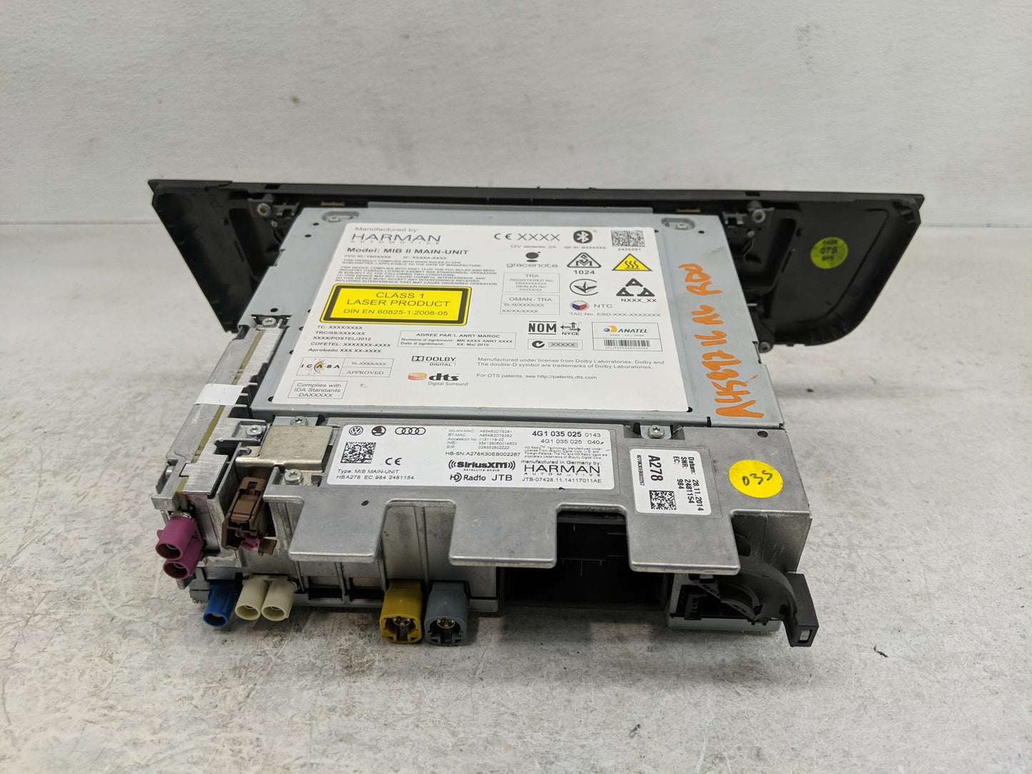 2016 Audi A6 Radio AM FM Cd Player Receiver Replacement P/N:4G1 035 025 0143 Fits OEM Used Auto Parts - Oemusedautoparts1.co