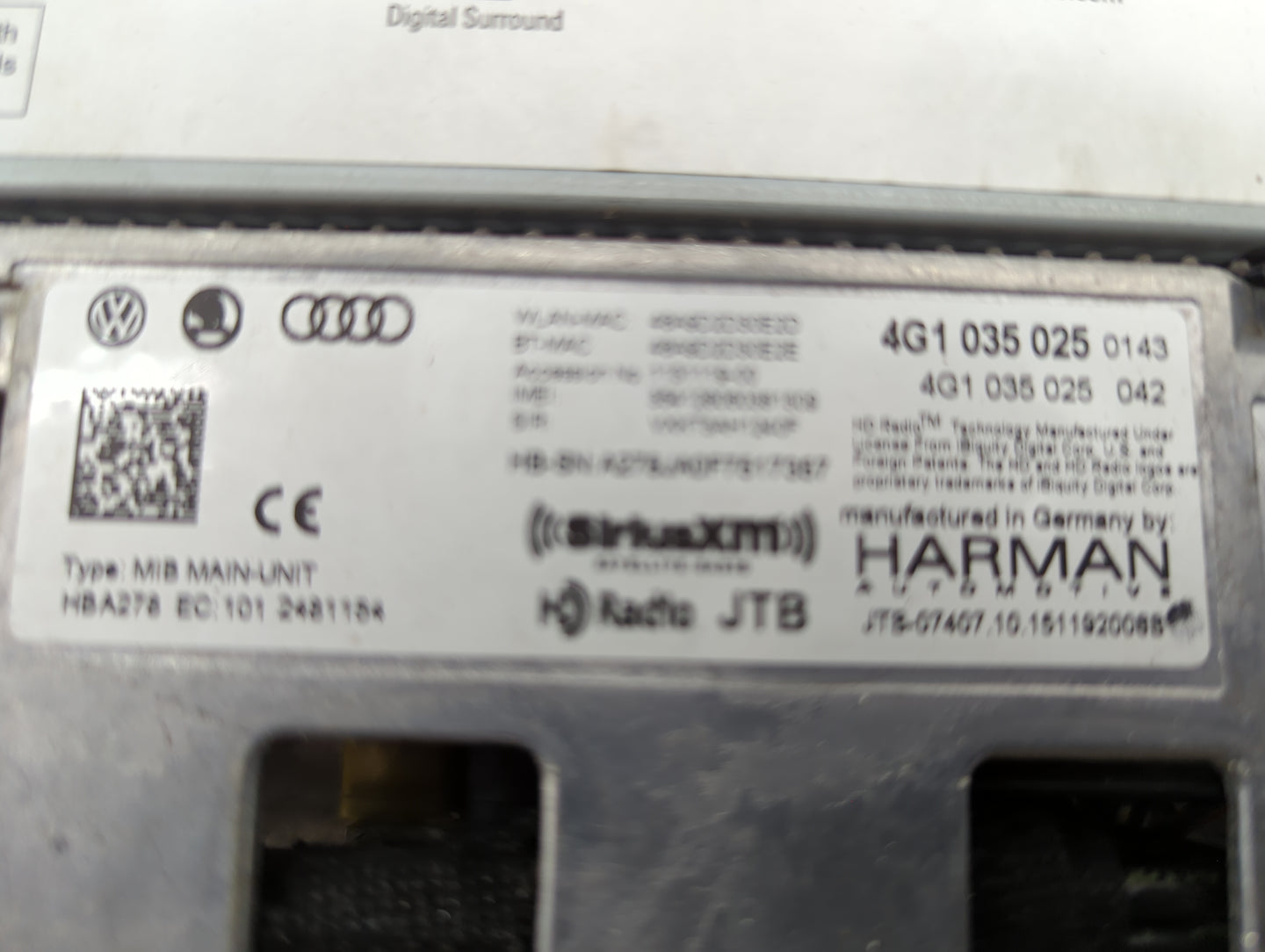 2016 Audi A6 Radio AM FM Cd Player Receiver Replacement P/N:4G1035025 4G1035025042, 4G1035025A, 4G1035025 0143, 4G0910025 Fi