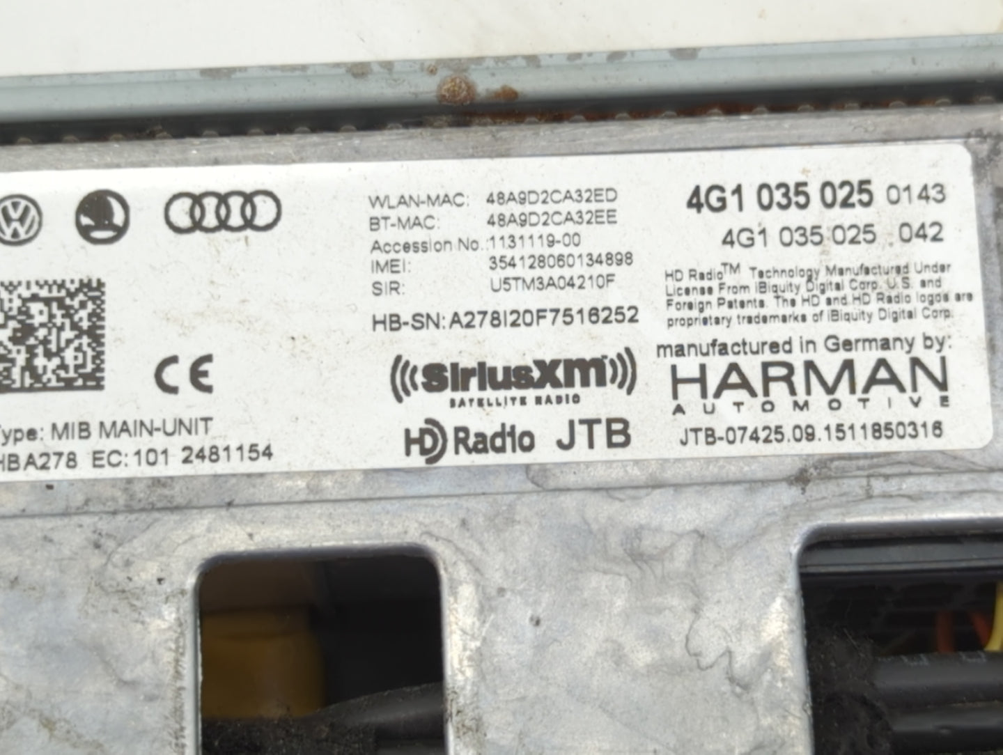 2016-2017 Audi A6 Radio AM FM Cd Player Receiver Replacement P/N:4G1035047 4G1035026, 4G1035025 Fits Fits 2016 2017 2018 OEM