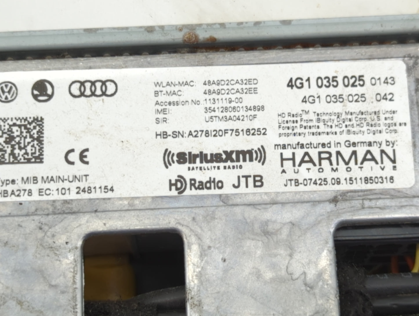 2016-2017 Audi A6 Radio AM FM Cd Player Receiver Replacement P/N:4G1035047 4G1035026, 4G1035025 Fits Fits 2016 2017 2018 OEM