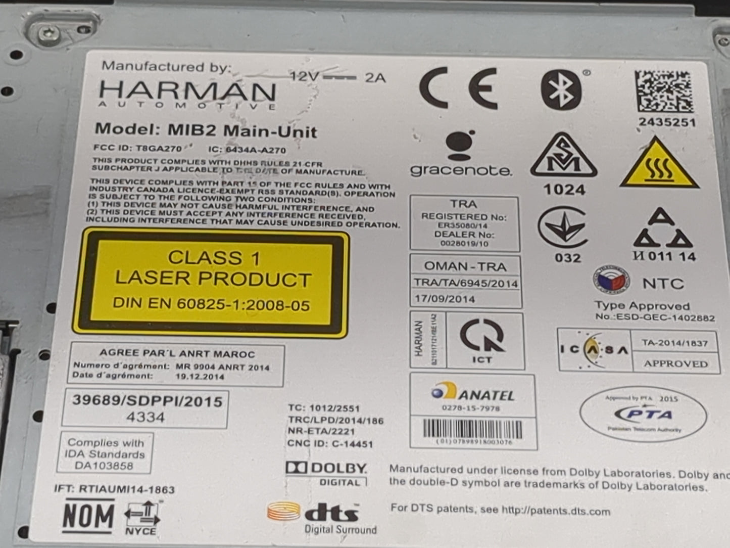 2016-2017 Audi A6 Multi Media Audio Radio Receiver Player Oem - Oemusedautoparts1.com