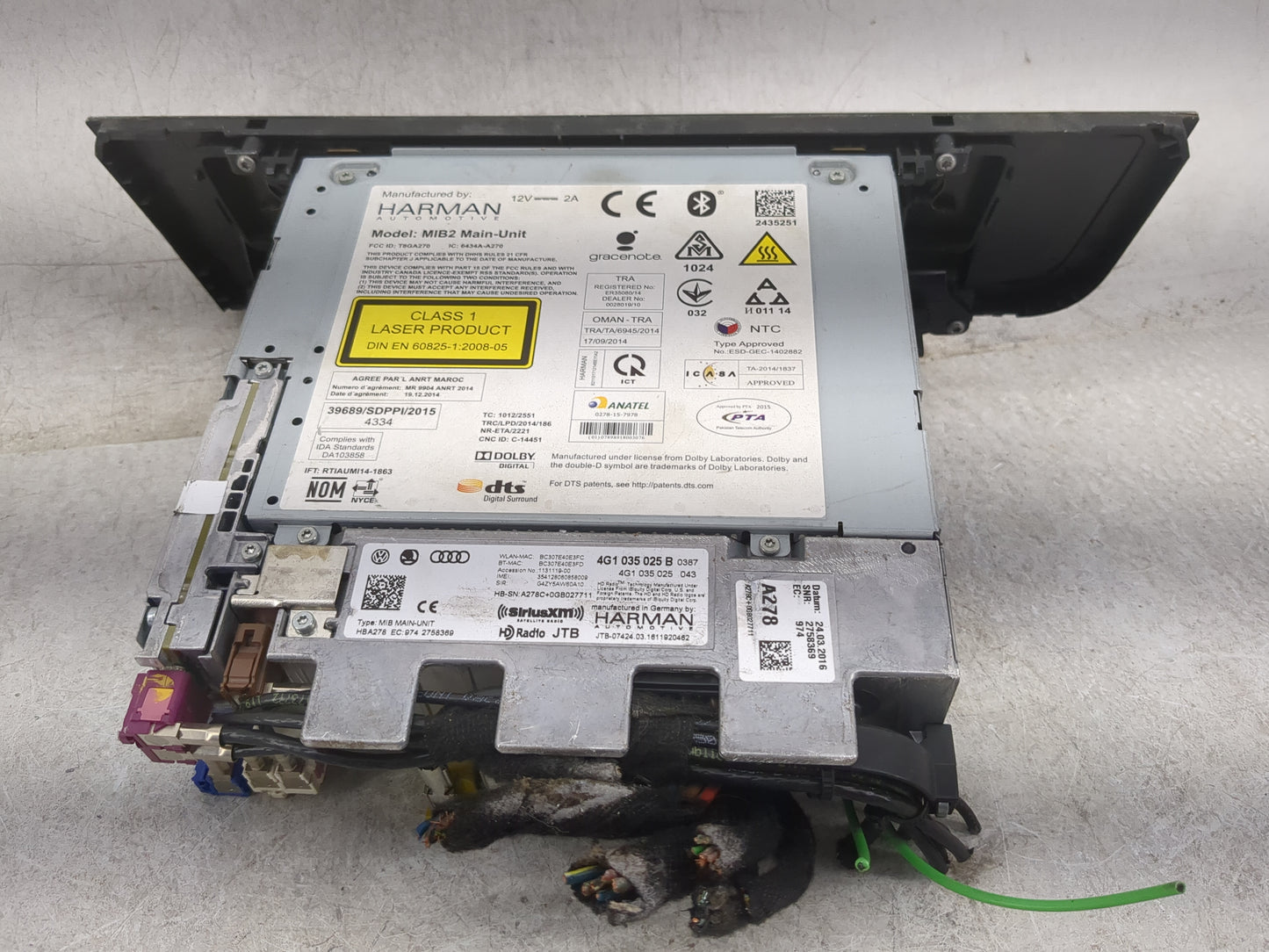 2016 Audi A6 Radio AM FM Cd Player Receiver Replacement P/N:4G1035025B 4G1035025043, T8GA270, 8434A-A270, MIB2, HBA278, A278