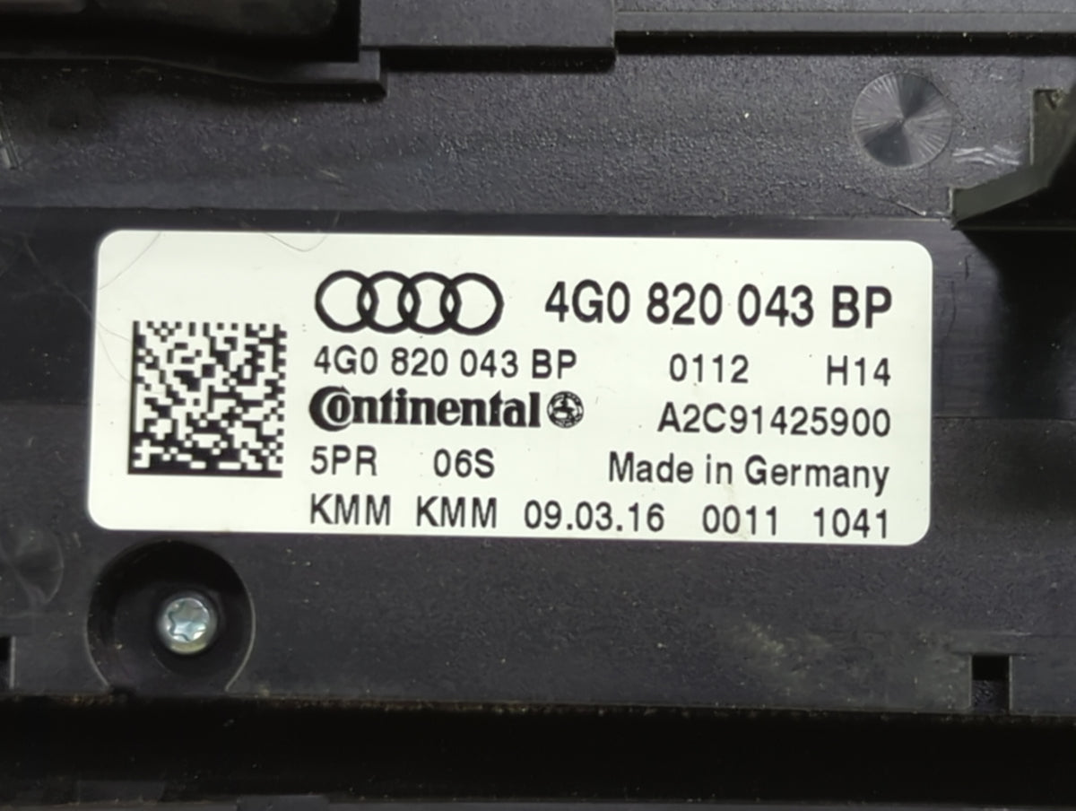 2014-2017 Audi A6 Climate Control Module Temperature AC/Heater Replacement P/N:4G0 820 043 BP Fits Fits 2014 2015 2016 2017 