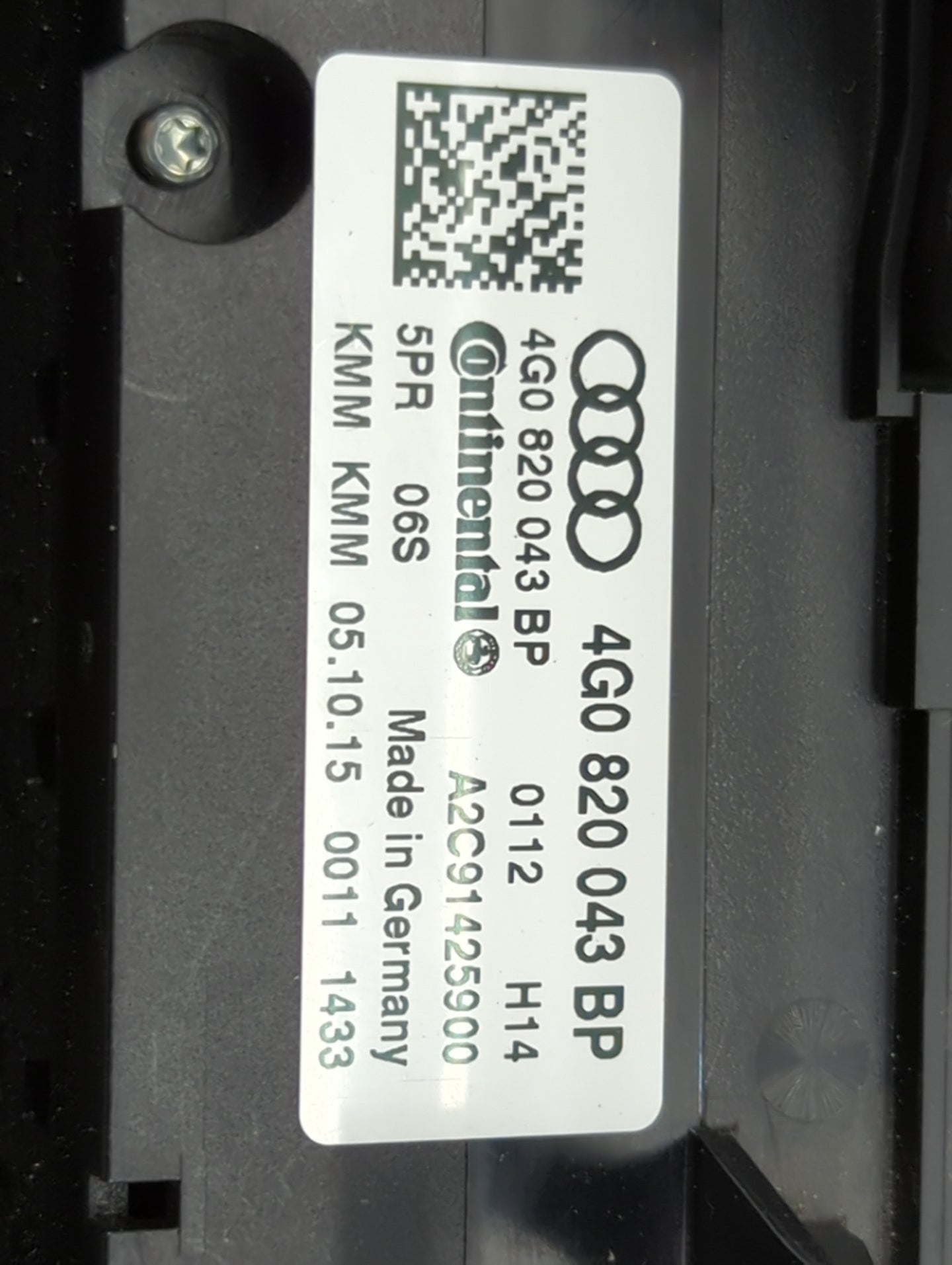 2014-2017 Audi A6 Climate Control Module Temperature AC/Heater Replacement P/N:4G0820043BP A2C91425900 Fits OEM Used Auto Pa
