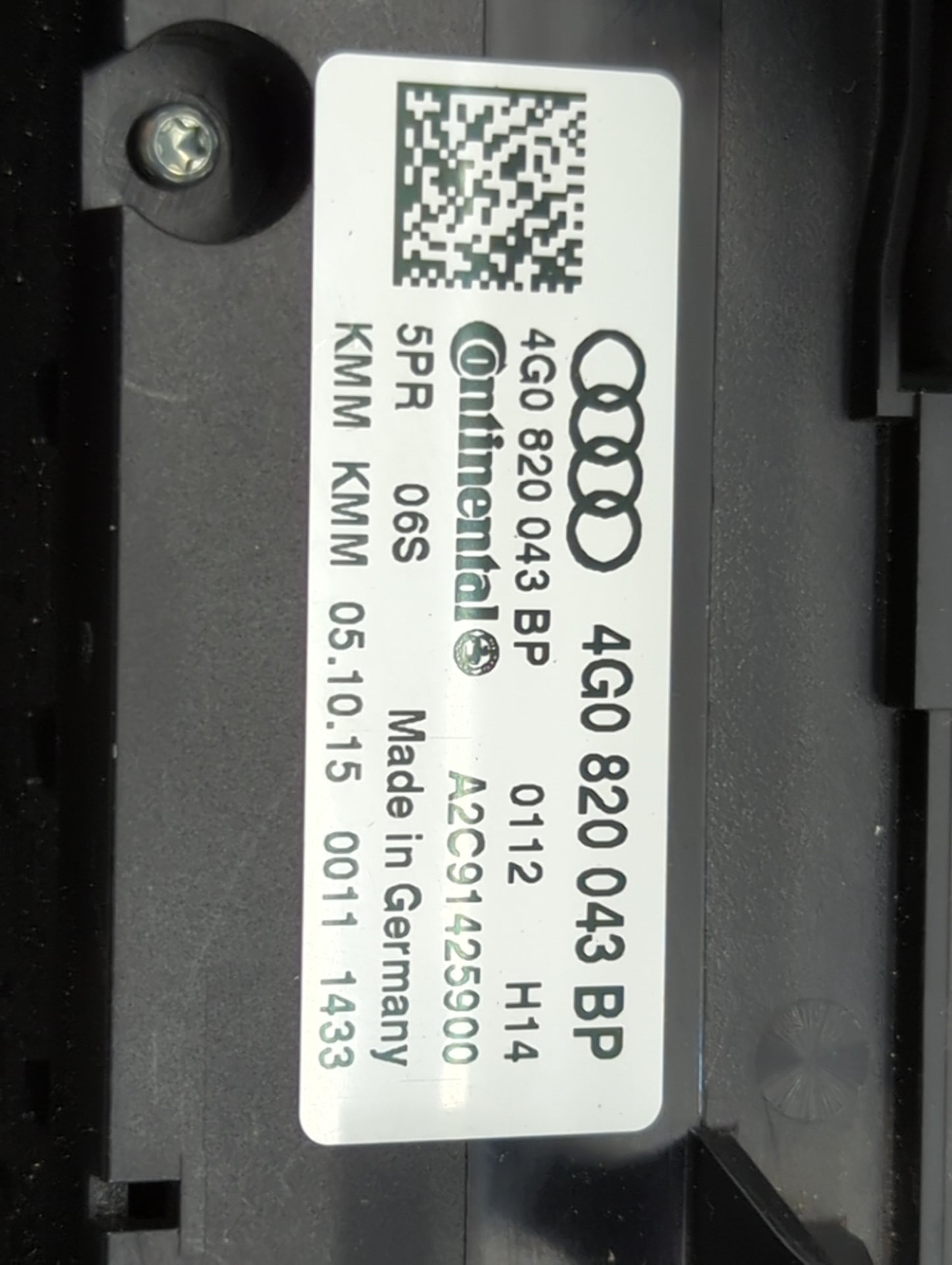 2014-2017 Audi A6 Climate Control Module Temperature AC/Heater Replacement P/N:4G0820043BP A2C91425900 Fits OEM Used Auto Pa