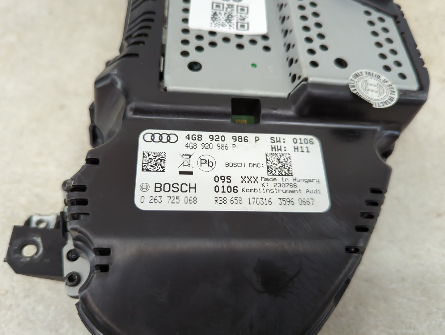 2016-2017 Audi A6 Instrument Cluster Speedometer Gauges P/N:4G8920986P 0263725068 Miles:129K Fits Fits 2016 2017 OEM Used Au