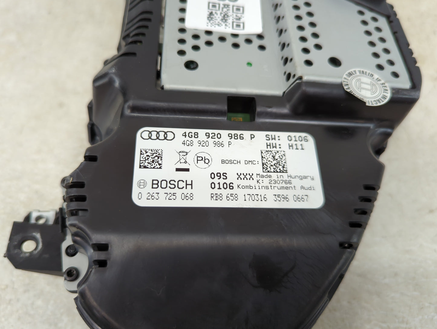 2016-2017 Audi A6 Instrument Cluster Speedometer Gauges P/N:4G8920986P 0263725068 Miles:129K Fits Fits 2016 2017 OEM Used Au