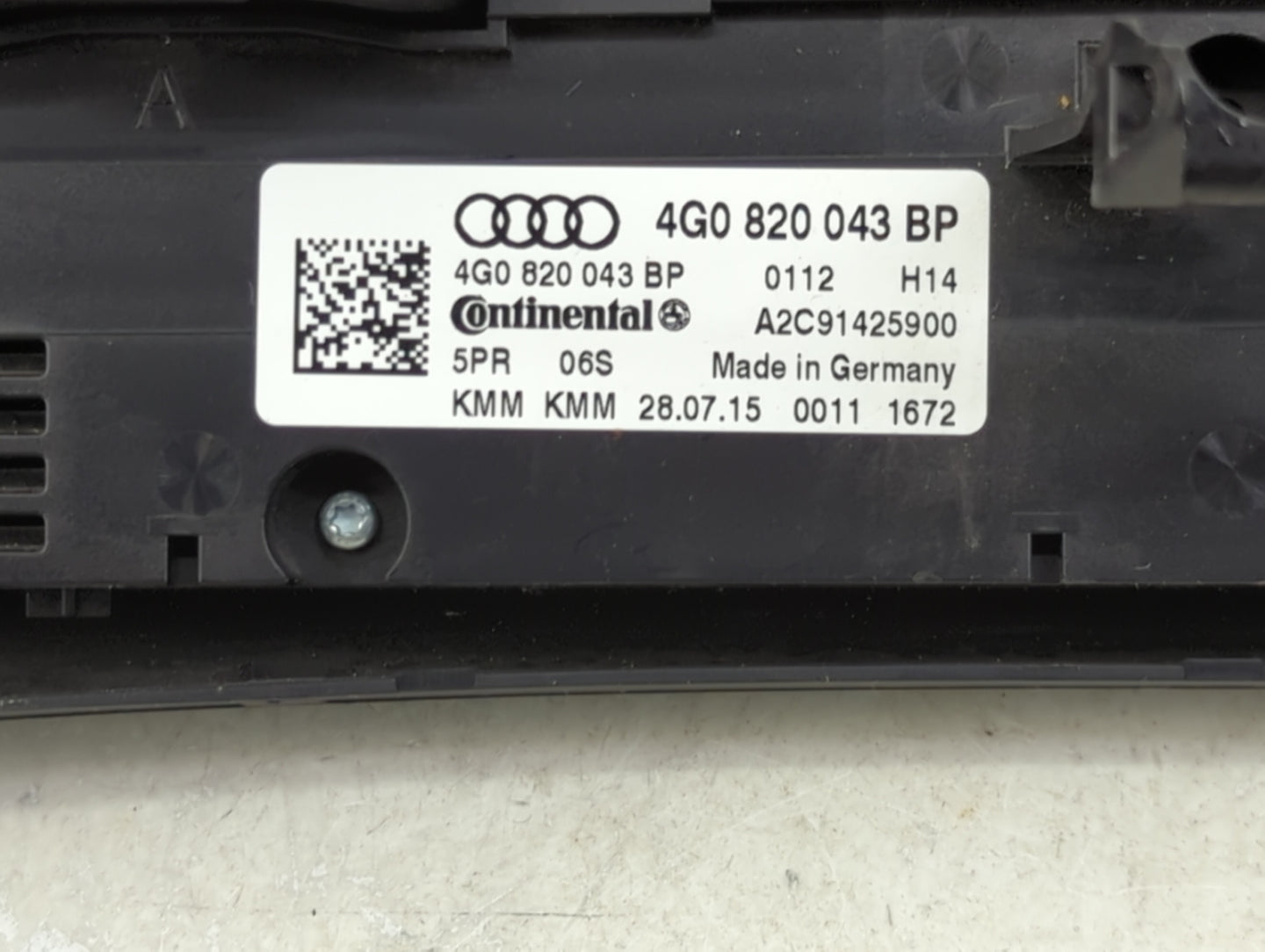 2014-2017 Audi A6 Climate Control Module Temperature AC/Heater Replacement P/N:4G0820043BP A2C91425900 Fits OEM Used Auto Pa