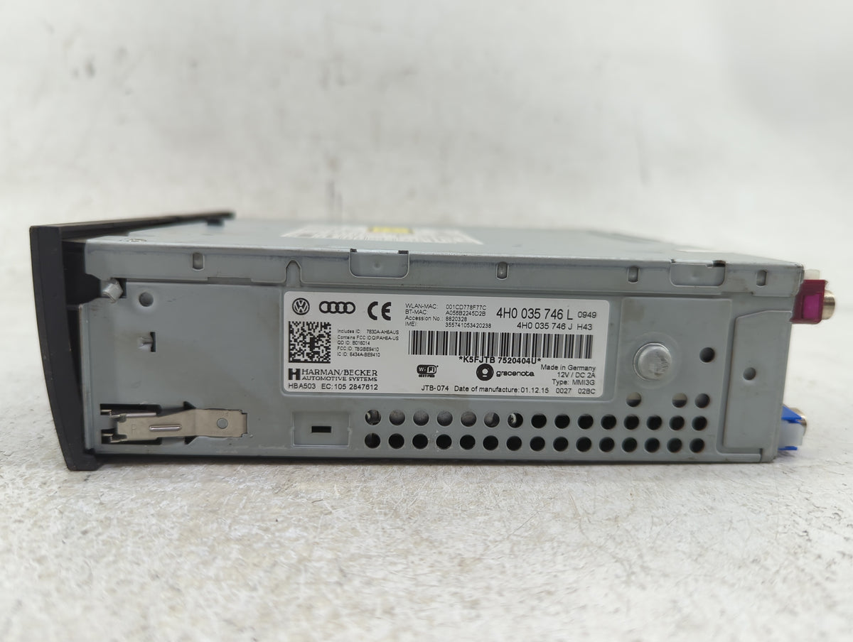 2011-2018 Audi A8 Radio AM FM Cd Player Receiver Replacement P/N:4H0 035 746 L Fits Fits 2011 2012 2013 2014 2015 2016 2017 