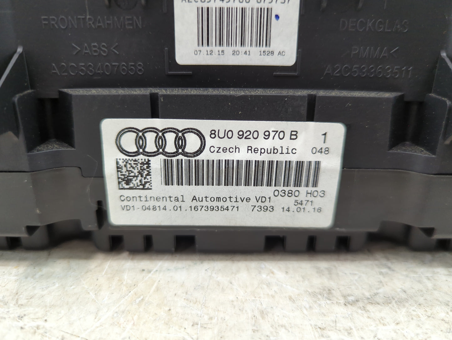 2015-2017 Audi Q3 Instrument Cluster Speedometer Gauges P/N:8U0920970B A2C53407658 Miles:112K Fits Fits 2015 2016 2017 OEM U