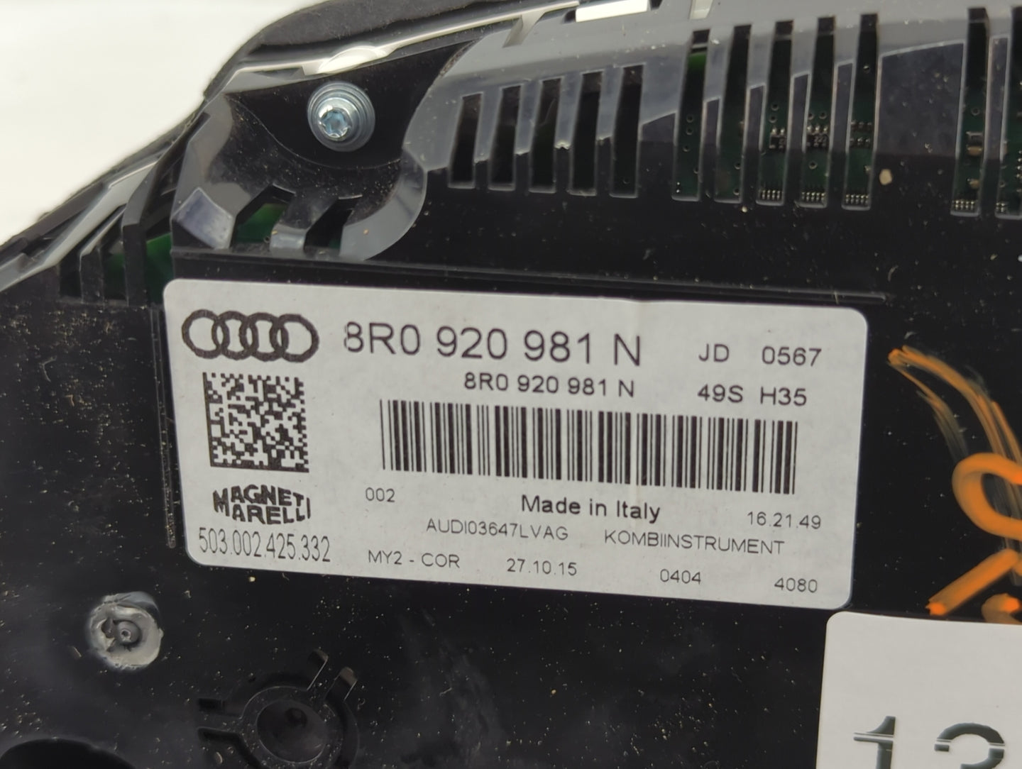 2013-2017 Audi Q5 Instrument Cluster Speedometer Gauges P/N:8r0920981N Fits Fits 2013 2014 2015 2016 2017 OEM Used Auto Part