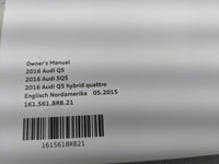 2016 Audi Q5 Owners Manual Book Guide P/N:1615618RB21 OEM Used Auto Parts - Oemusedautoparts1.com