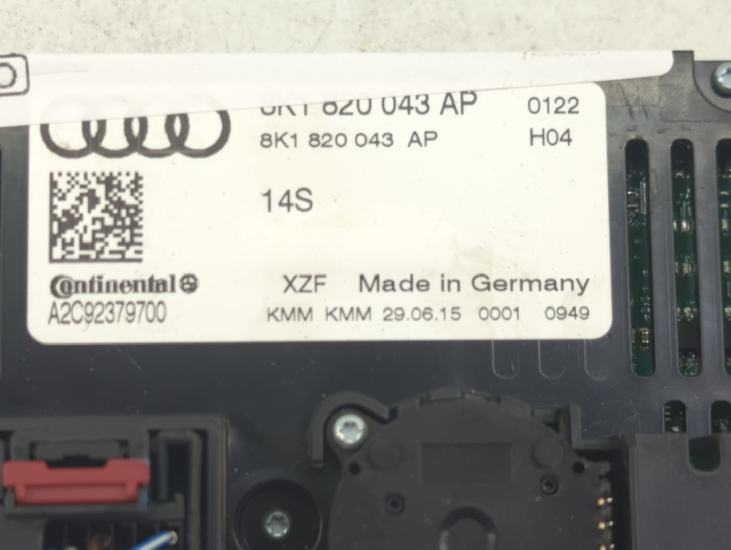 2013-2017 Audi Q5 Climate Control Module Temperature AC/Heater Replacement P/N:8K1820043AP A2C92379700 Fits OEM Used Auto Pa