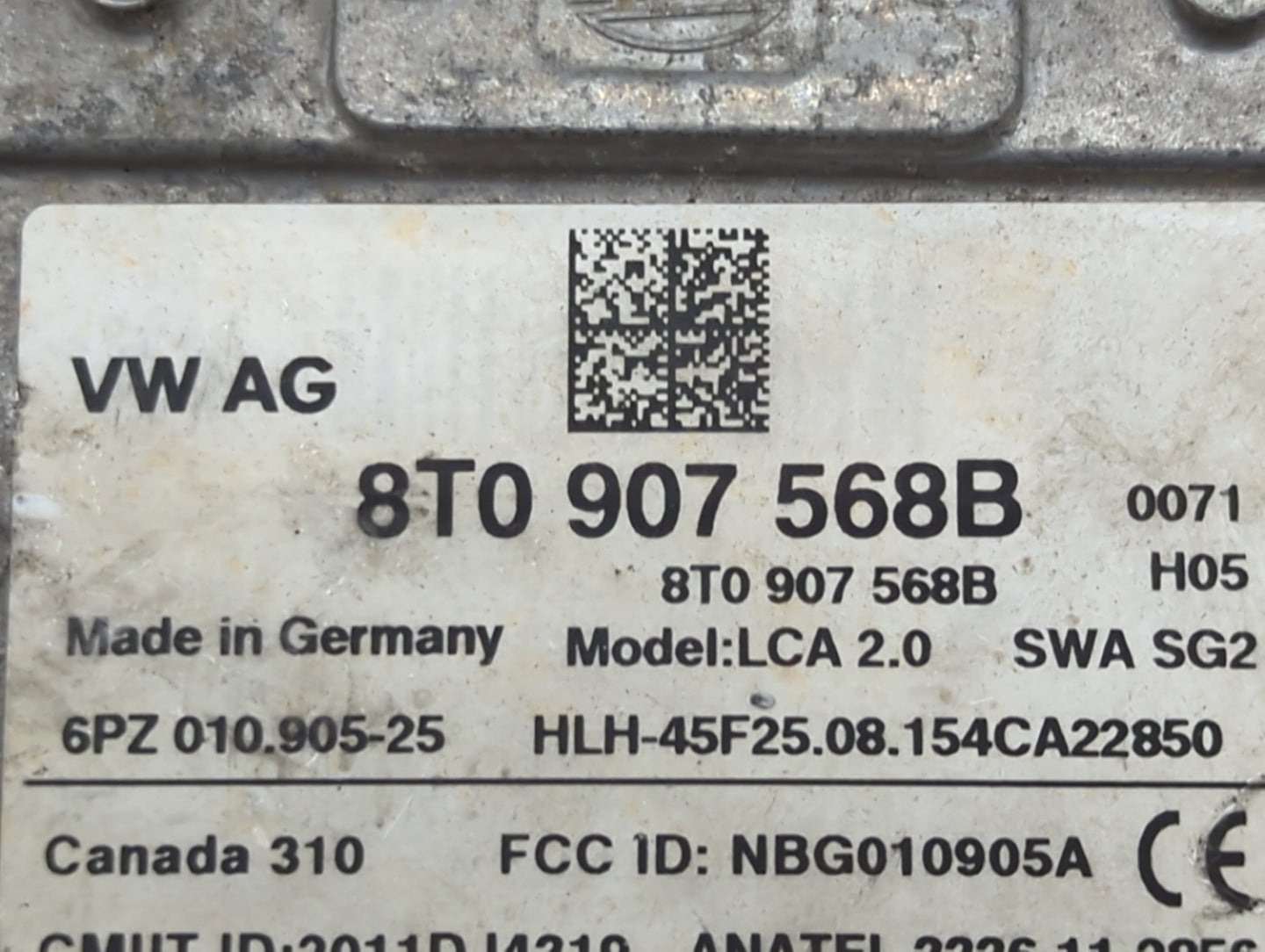 2013-2017 Audi Q5 Driver Assist Control Module 8t0907568b|nbg010905a - Oemusedautoparts1.com