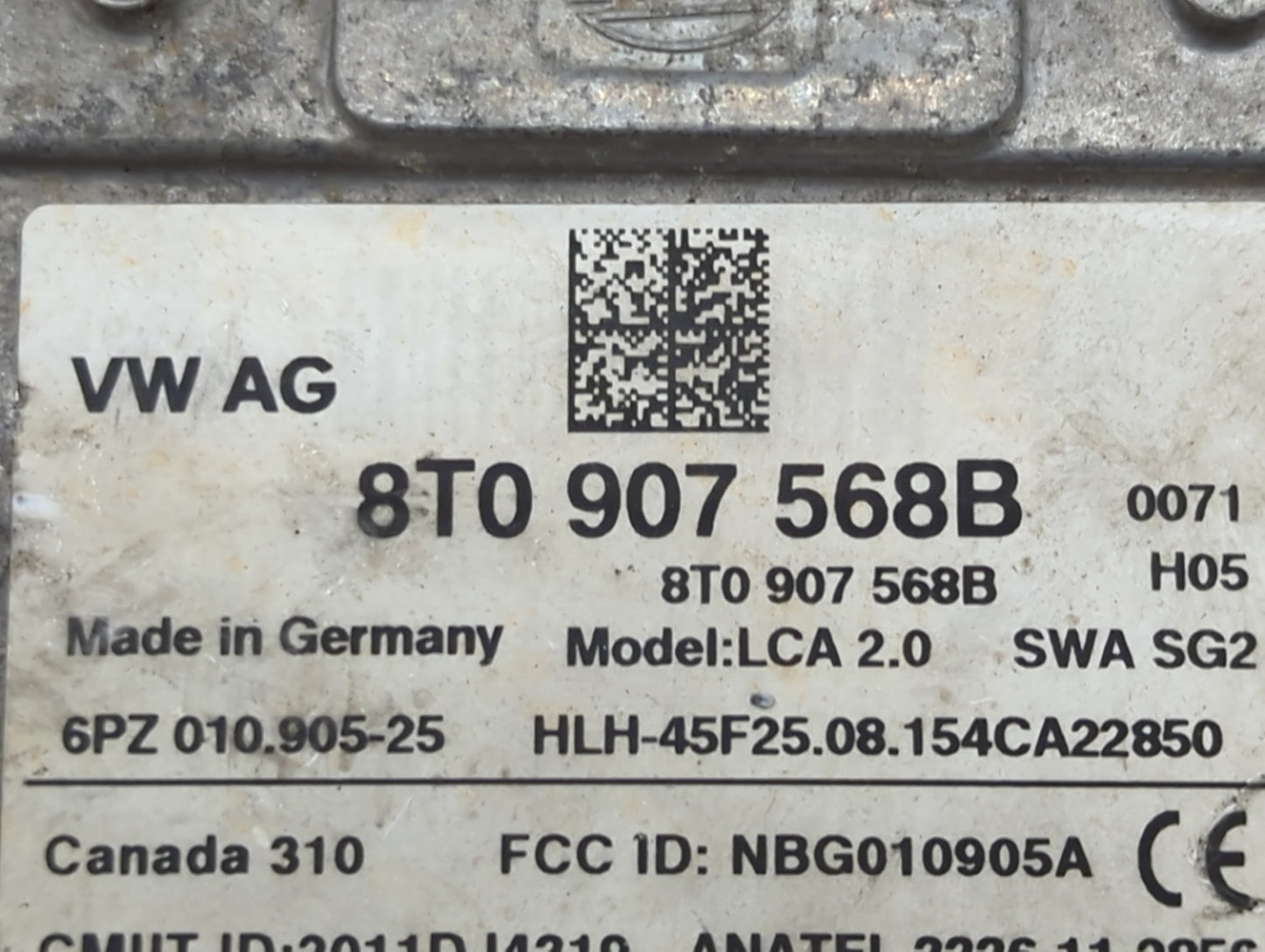 2013-2017 Audi Q5 Driver Assist Control Module 8t0907568b|nbg010905a - Oemusedautoparts1.com