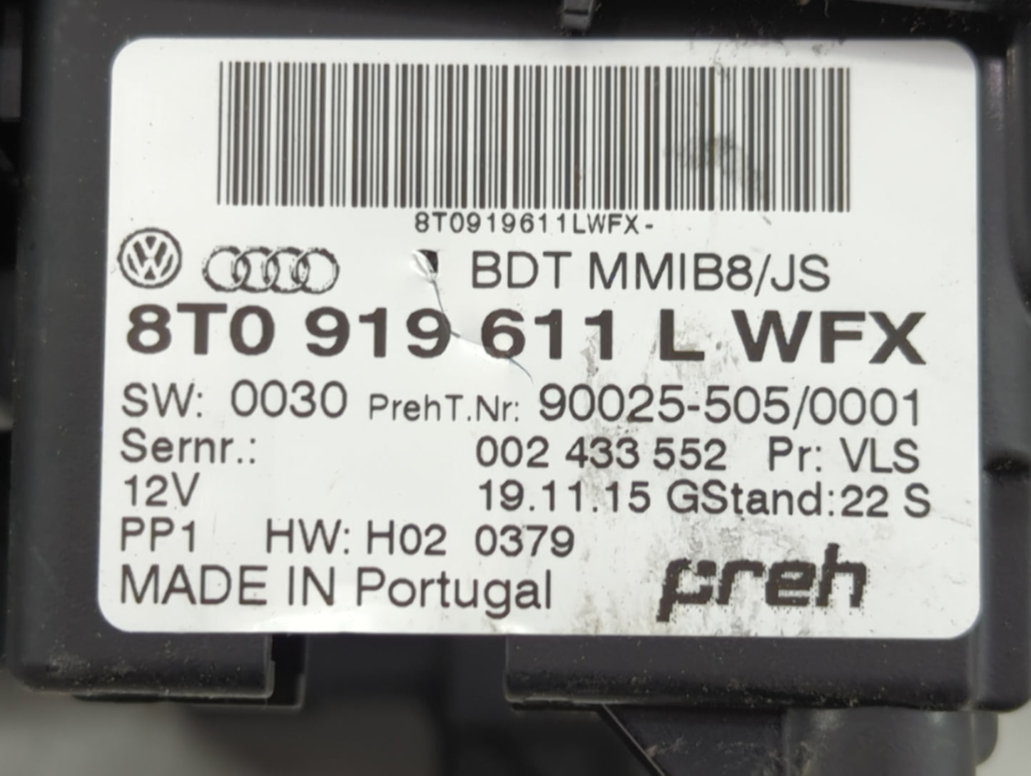 2016 Audi Q5 Radio AM FM Cd Player Receiver Replacement P/N:8T0919611L 8T0919611LWFX, 90025-505/0001 Fits OEM Used Auto Part