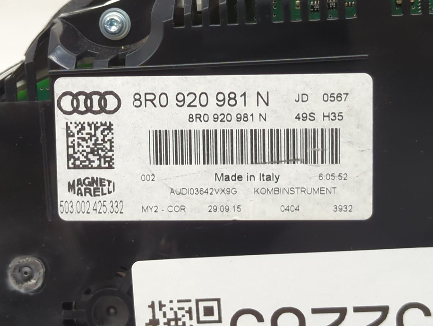 2013-2017 Audi Q5 Instrument Cluster Speedometer Gauges P/N:8R0920981N 503002425332 Fits Fits 2013 2014 2015 2016 2017 OEM U