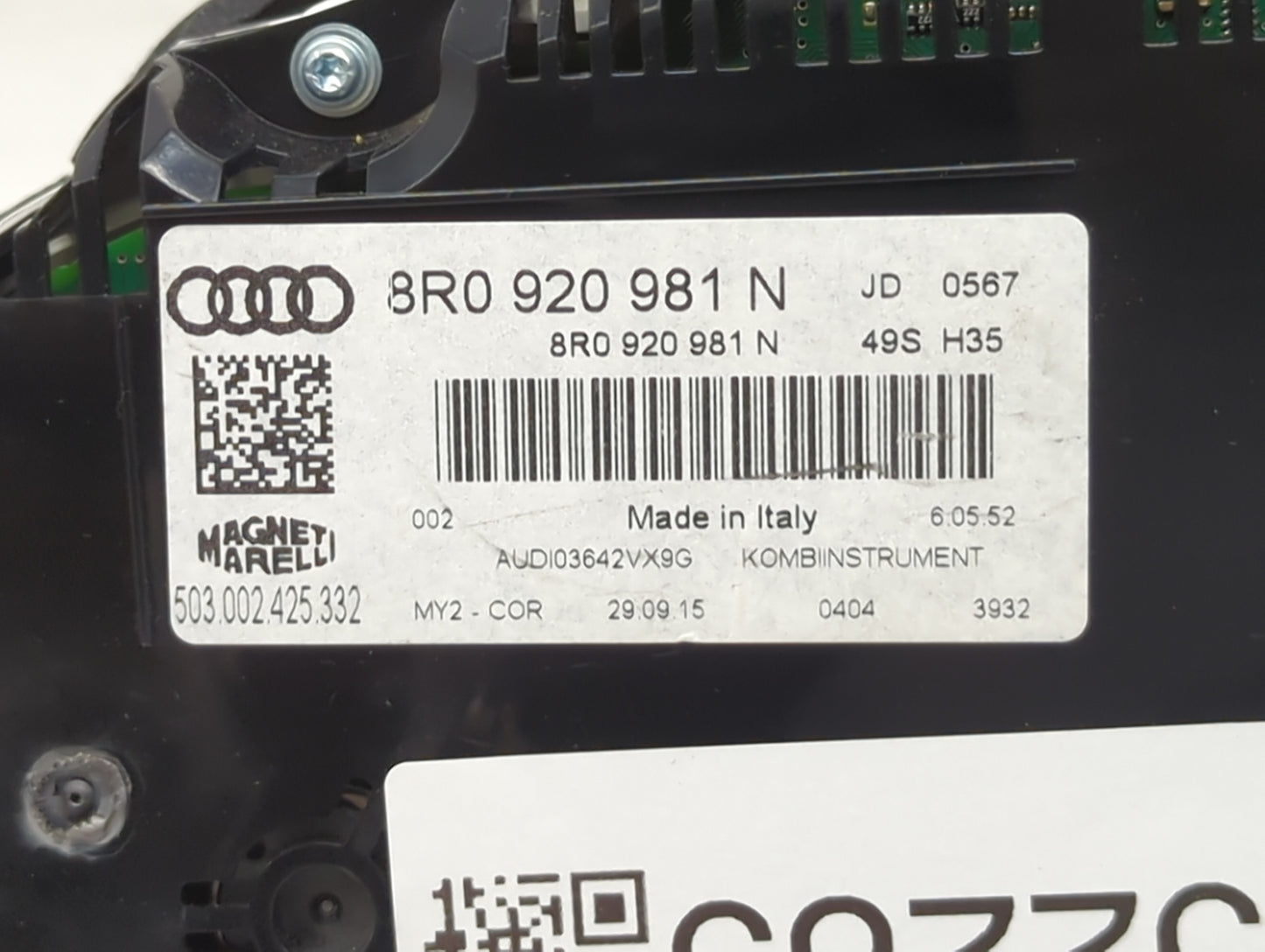 2013-2017 Audi Q5 Instrument Cluster Speedometer Gauges P/N:8R0920981N 503002425332 Fits Fits 2013 2014 2015 2016 2017 OEM U