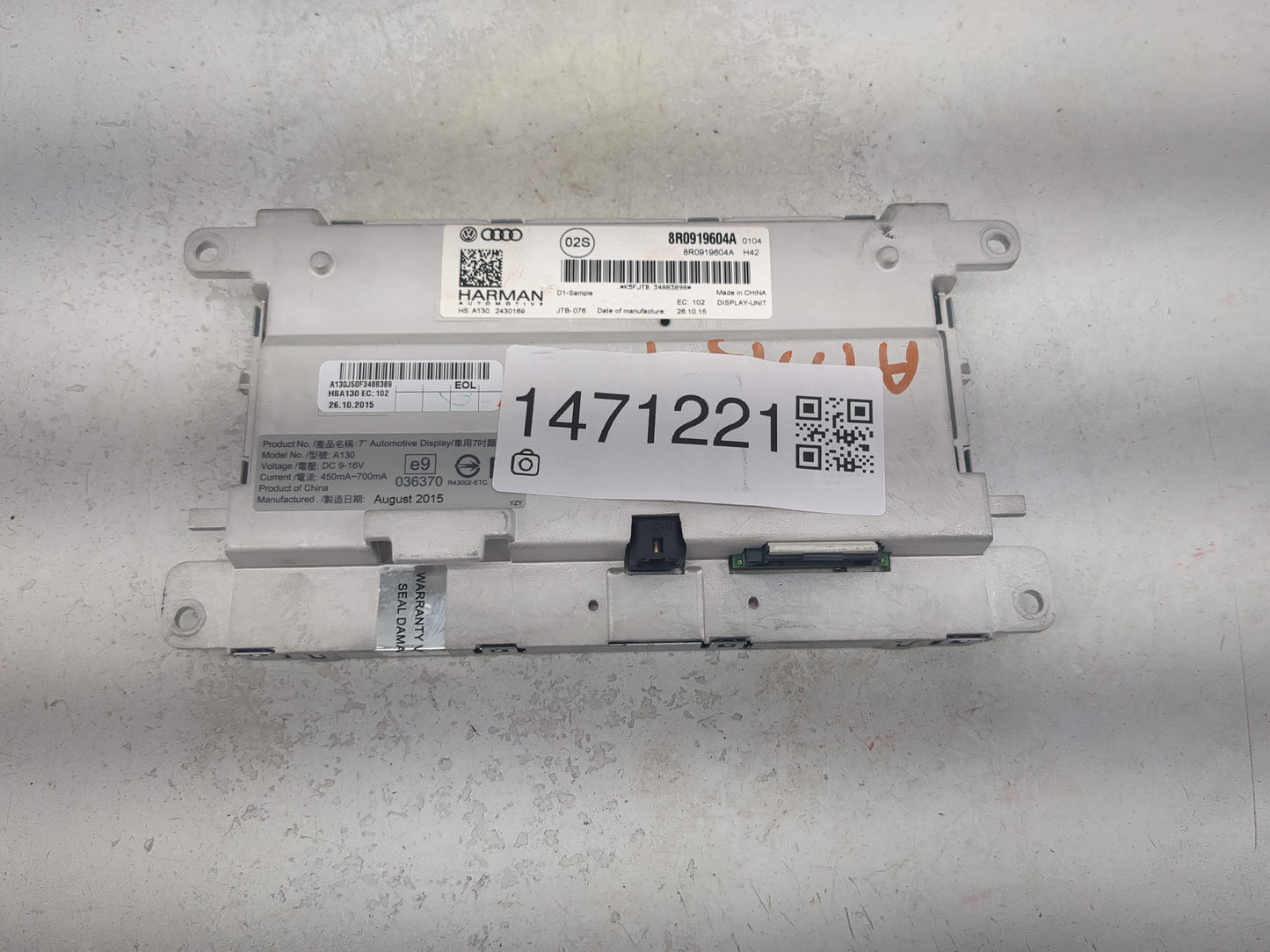 2013-2017 Audi Q5 Information Display Screen 1471221 - Oemusedautoparts1.com