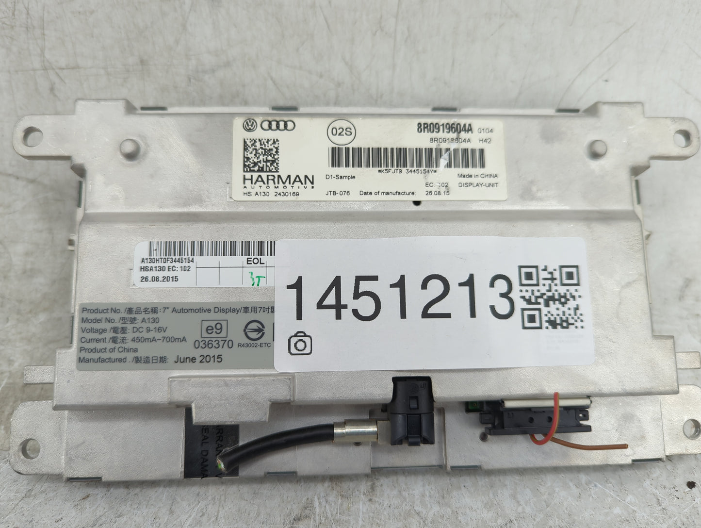 2013-2016 Audi S4 Information Display Screen - Oemusedautoparts1.com