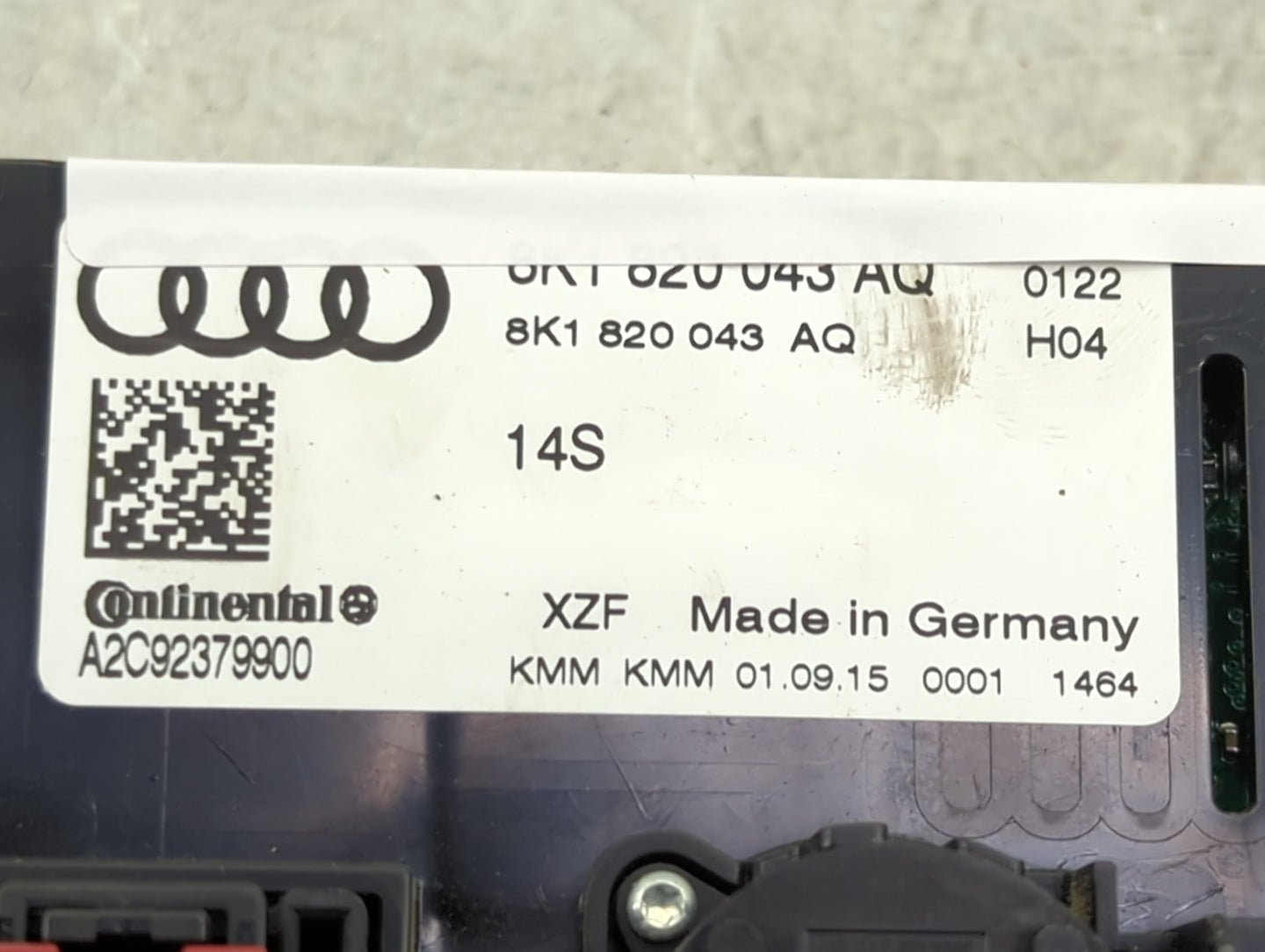 2013-2016 Audi S4 Climate Control Module Temperature AC/Heater Replacement P/N:8K1 820 043 AQ Fits Fits 2013 2014 2015 2016 