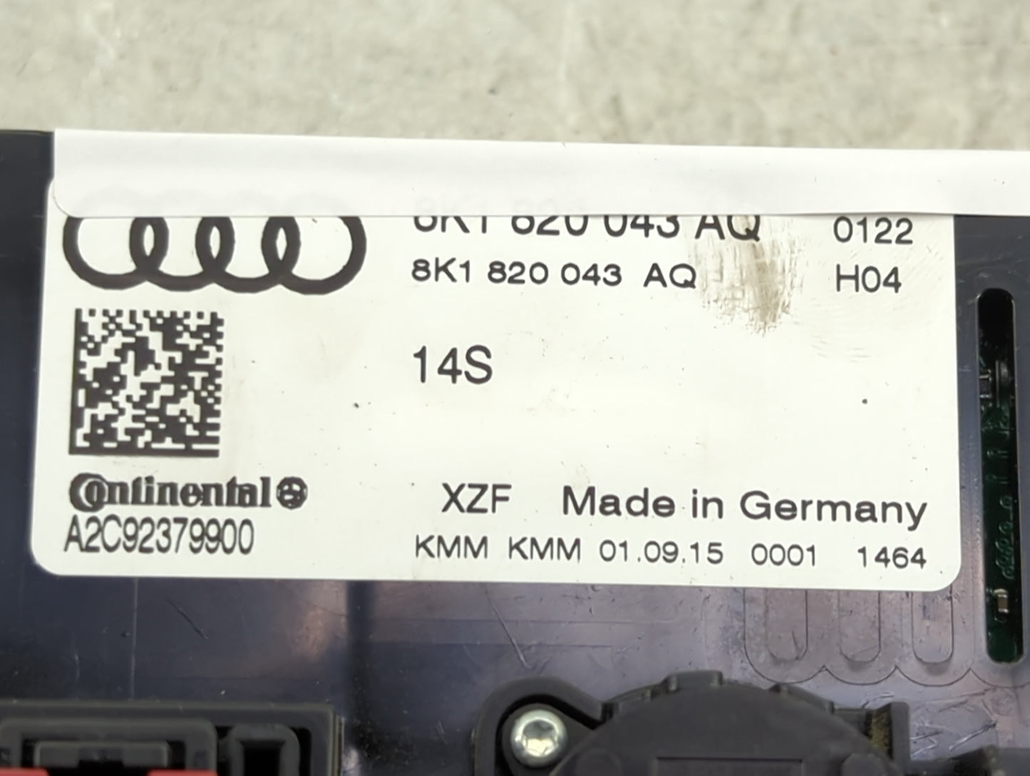 2013-2016 Audi S4 Climate Control Module Temperature AC/Heater Replacement P/N:8K1 820 043 AQ Fits Fits 2013 2014 2015 2016 