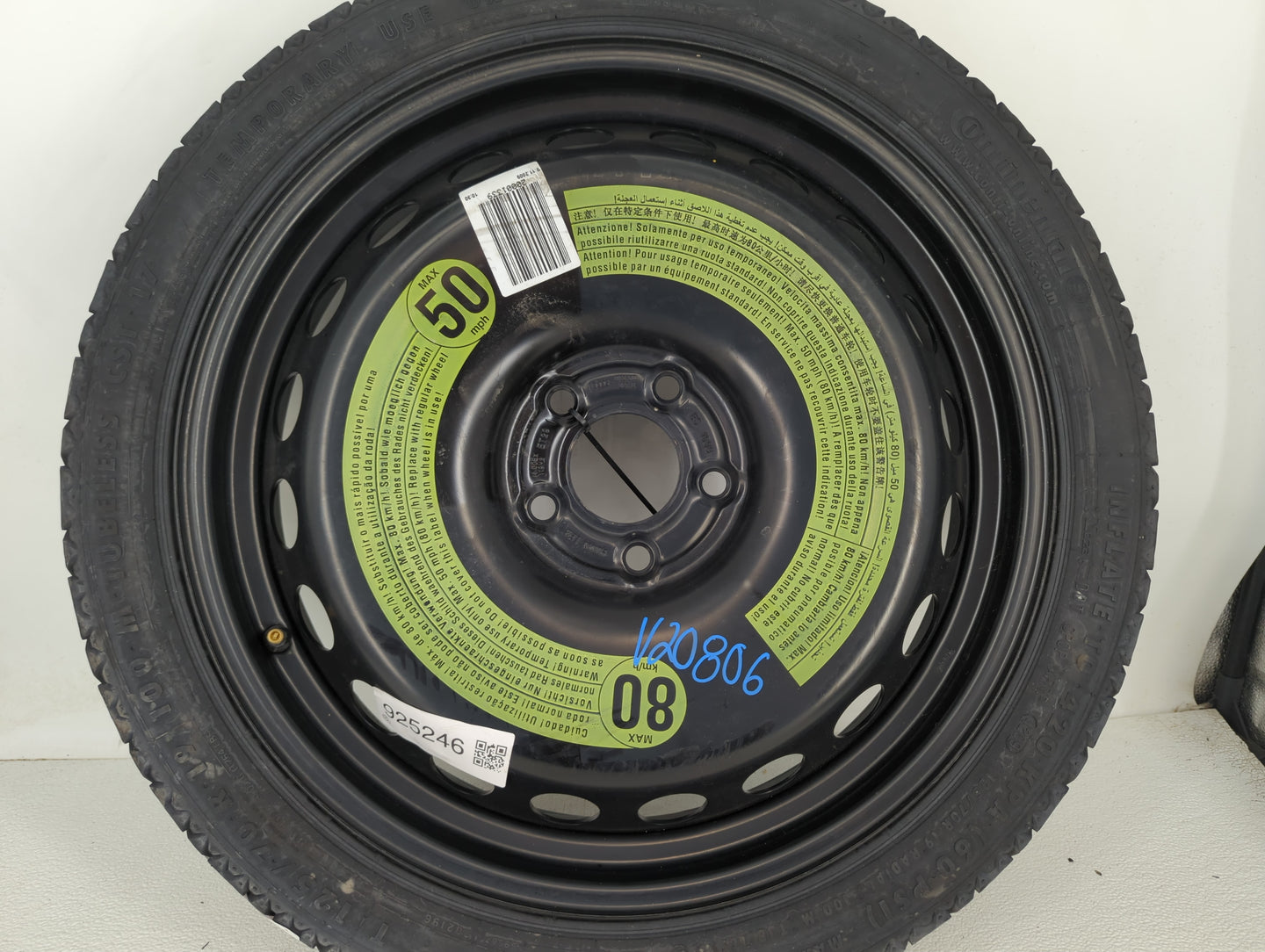 2016 Audi S4 Spare Donut Tire Wheel Rim Oem - Oemusedautoparts1.com