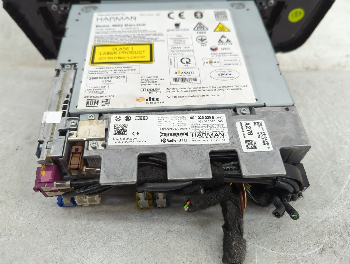 2016-2017 Audi S6 Radio AM FM Cd Player Receiver Replacement P/N:4G1035025B 4G1035025, MIB2, T8GA270 Fits Fits 2016 2017 201