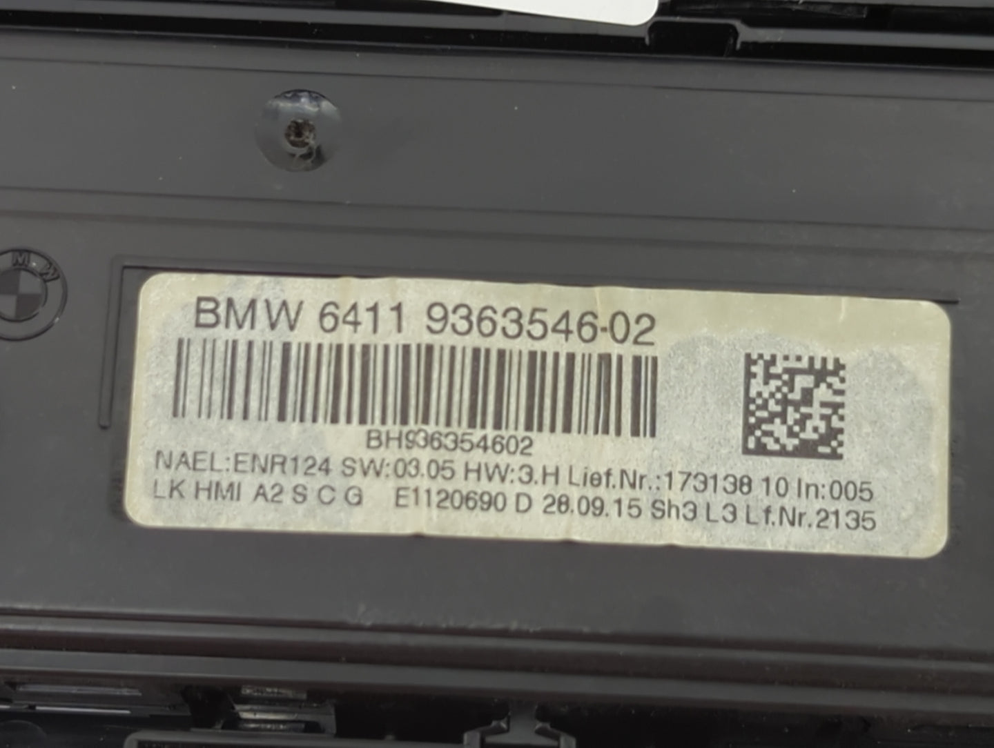 2014-2016 Bmw 228i Climate Control Module Temperature AC/Heater Replacement P/N:9363497-02 9363546-02 Fits OEM Used Auto Par