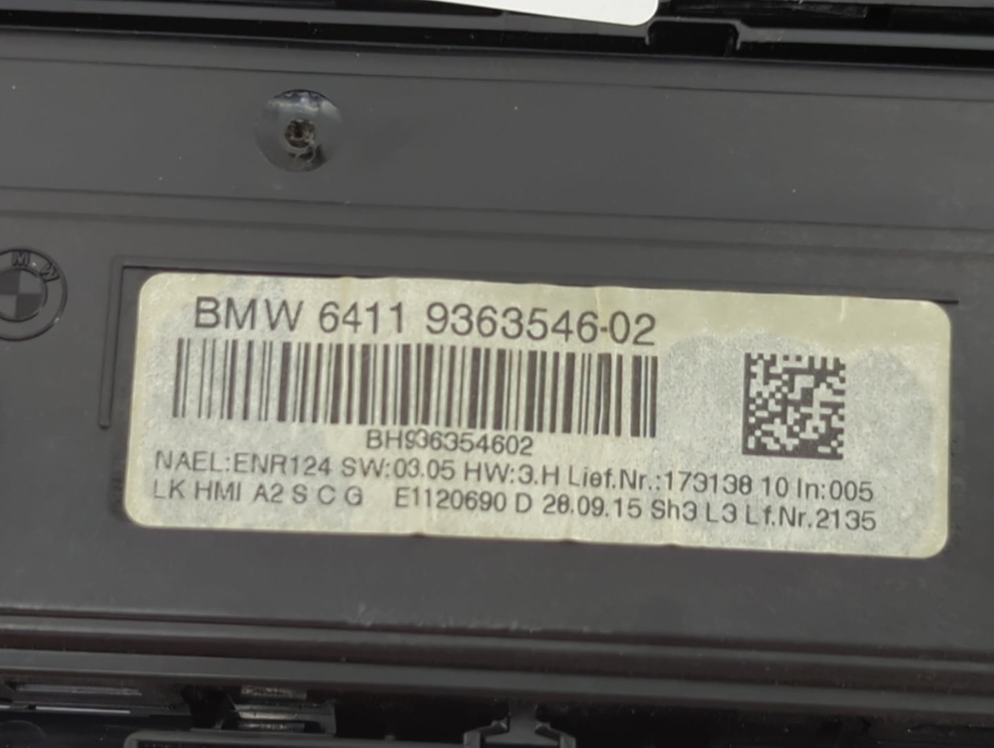 2014-2016 Bmw 228i Climate Control Module Temperature AC/Heater Replacement P/N:9363497-02 9363546-02 Fits OEM Used Auto Par