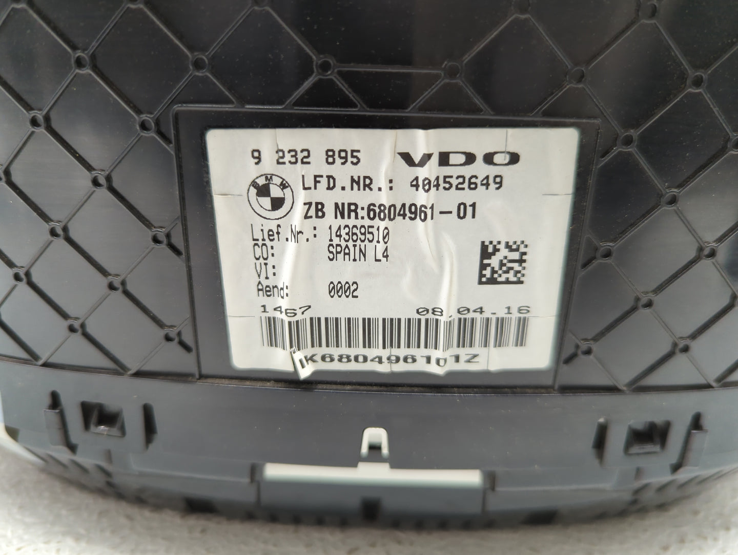 2015-2016 Bmw 320 Instrument Cluster Speedometer Gauges P/N:9232895 6804961-01 Miles:39K Fits OEM Used Auto Parts - Oemuseda
