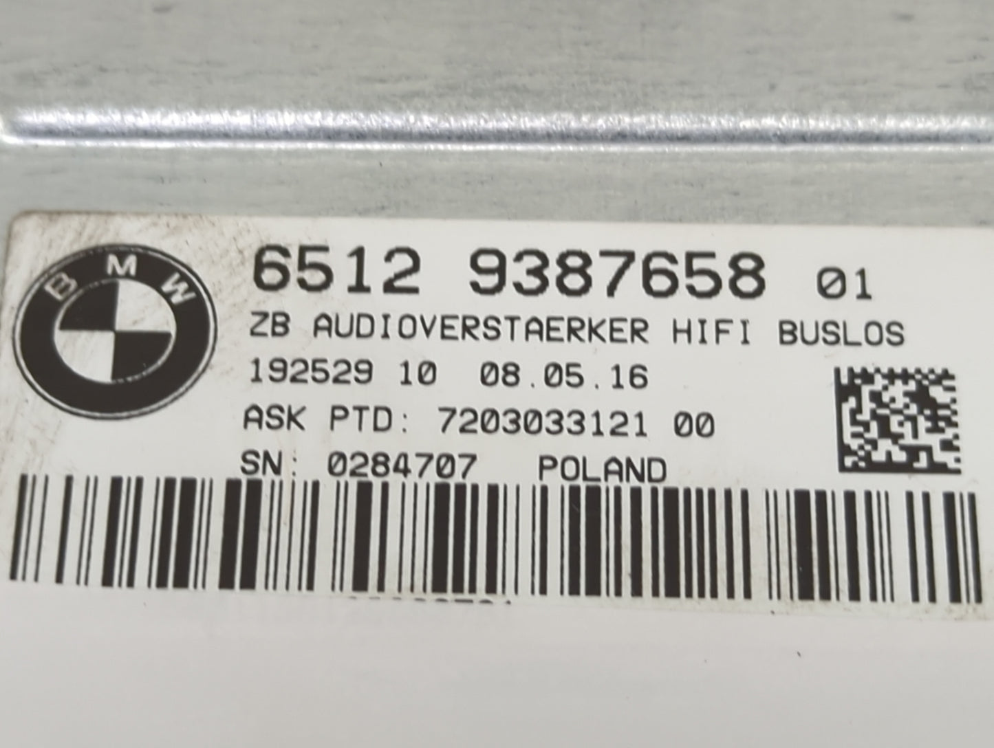 Bmw 320 Radio Speaker Amplifier 65129387658|7203033121 - Oemusedautoparts1.com