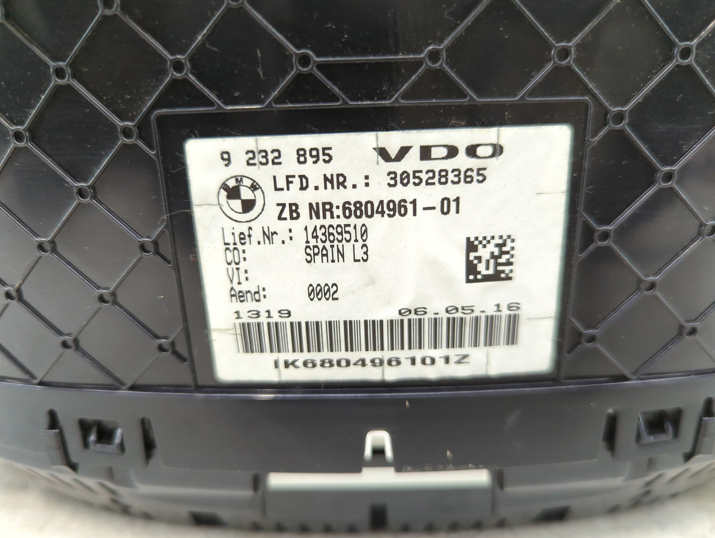 2015-2016 Bmw 320 Instrument Cluster Speedometer Gauges P/N:9232895 6804961-01 Miles:98K Fits OEM Used Auto Parts - Oemuseda