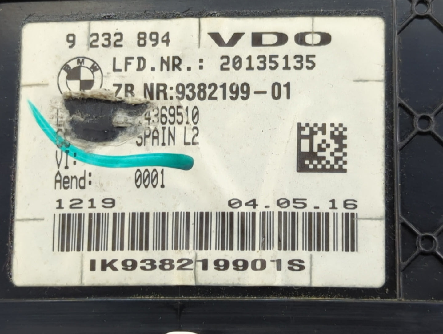 2013-2018 Bmw 320 Instrument Cluster Speedometer Gauges P/N:9232894 9382199-01 Miles:106K Fits OEM Used Auto Parts - Oemused