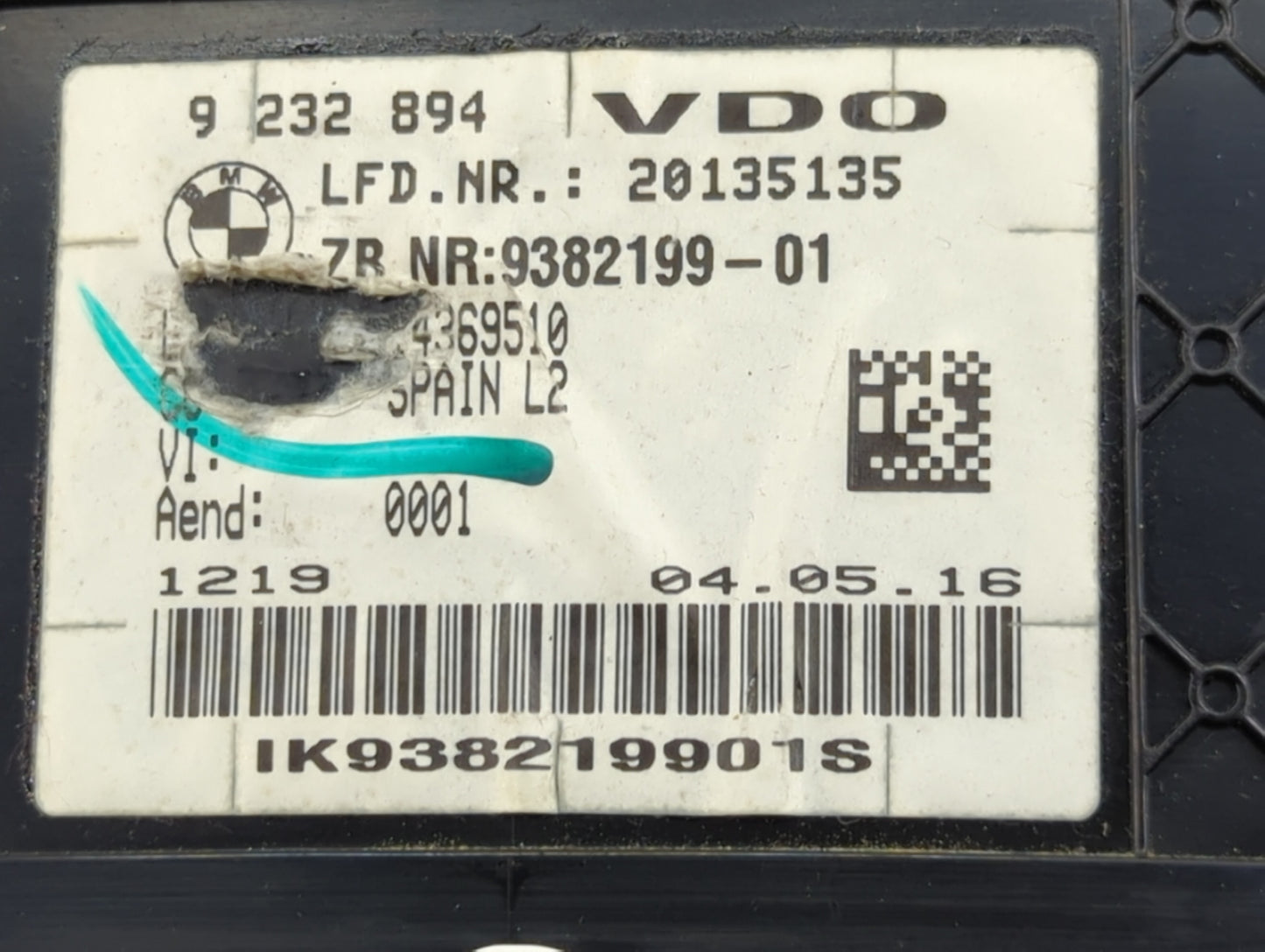 2013-2018 Bmw 320 Instrument Cluster Speedometer Gauges P/N:9232894 9382199-01 Miles:106K Fits OEM Used Auto Parts - Oemused