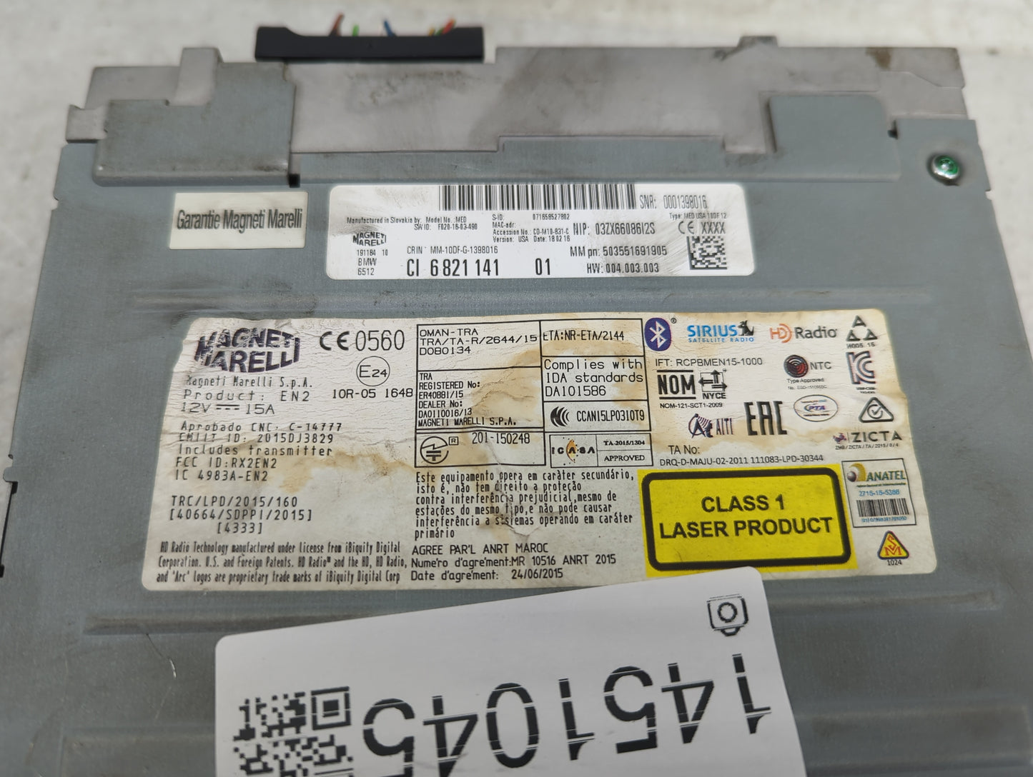 2016-2017 Bmw 320i Radio AM FM Cd Player Receiver Replacement P/N:6821141 MM-10DF-G-1398016 Fits OEM Used Auto Parts - Oemus