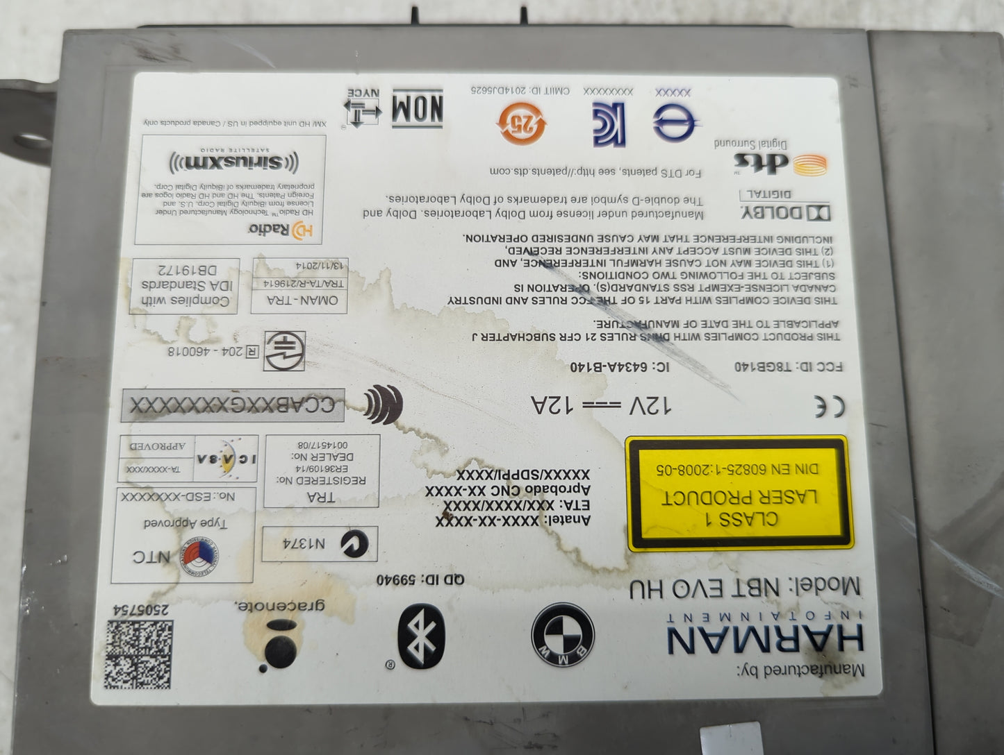 2014-2016 Bmw 328 Radio AM FM Cd Player Receiver Replacement P/N:NBT EVO HU T8GB140 Fits Fits 2014 2015 2016 2017 2018 2019 