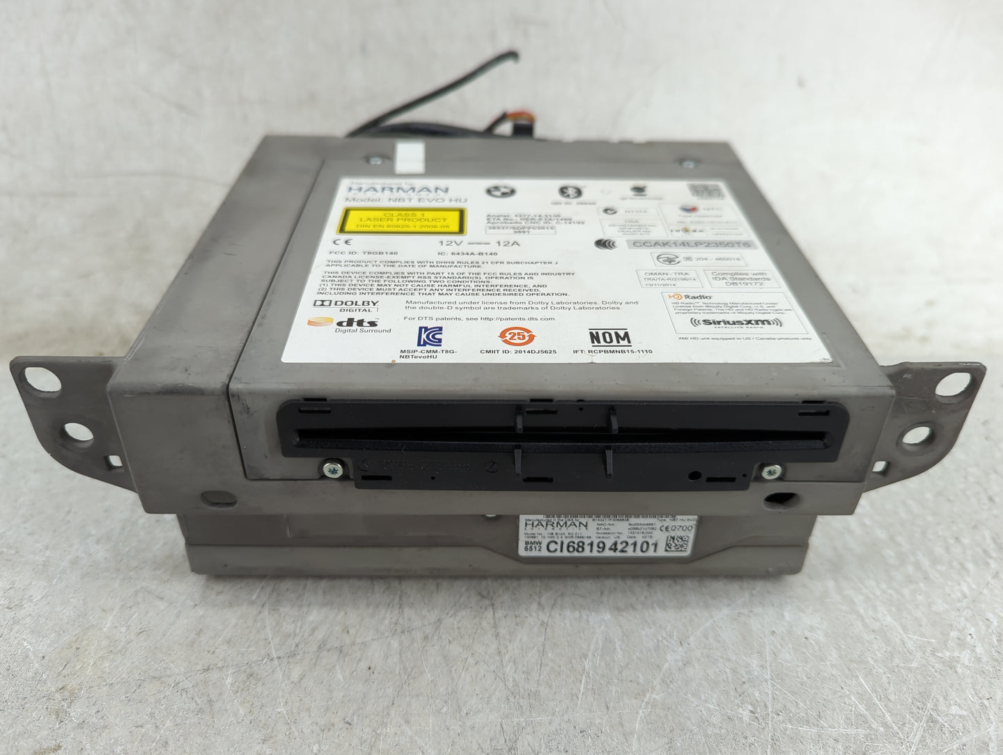 2016 Bmw 328i Gt Radio AM FM Cd Player Receiver Replacement P/N:NBT EVO HU T8GB140, 6434A-B140 Fits Fits 2014 2015 2017 2019