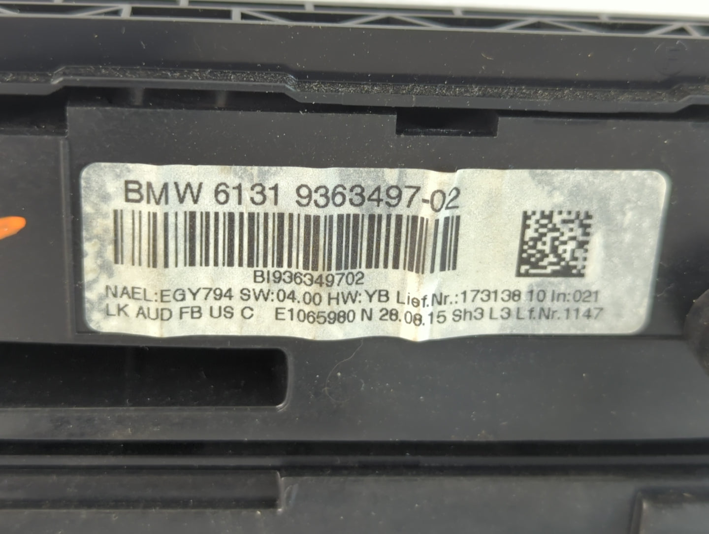 2014-2016 Bmw 328i Climate Control Module Temperature AC/Heater Replacement P/N:9363497-02 Fits OEM Used Auto Parts - Oemuse