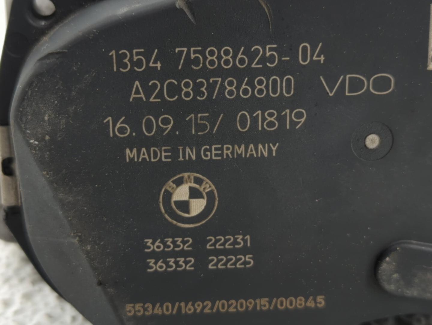 2012-2016 Bmw 328i Throttle Body P/N:1354 7588625-04 1354 7588625-03 Fits Fits 2012 2013 2014 2015 2016 2017 2018 OEM Used A