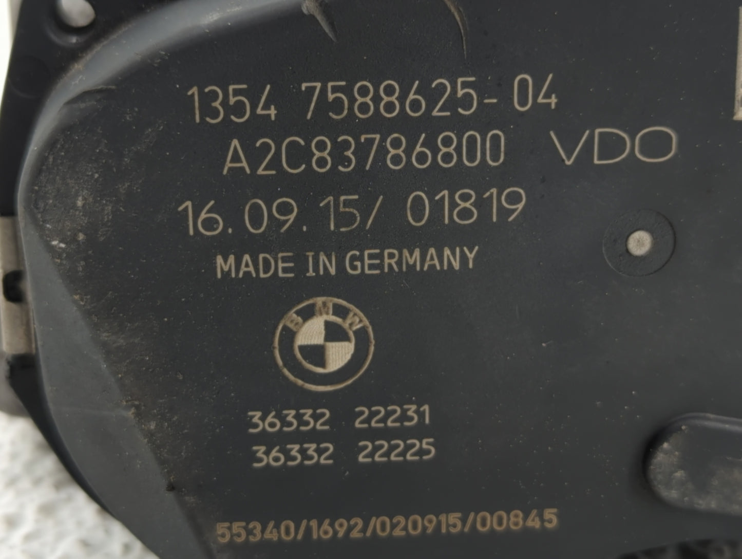 2012-2016 Bmw 328i Throttle Body P/N:1354 7588625-04 1354 7588625-03 Fits Fits 2012 2013 2014 2015 2016 2017 2018 OEM Used A