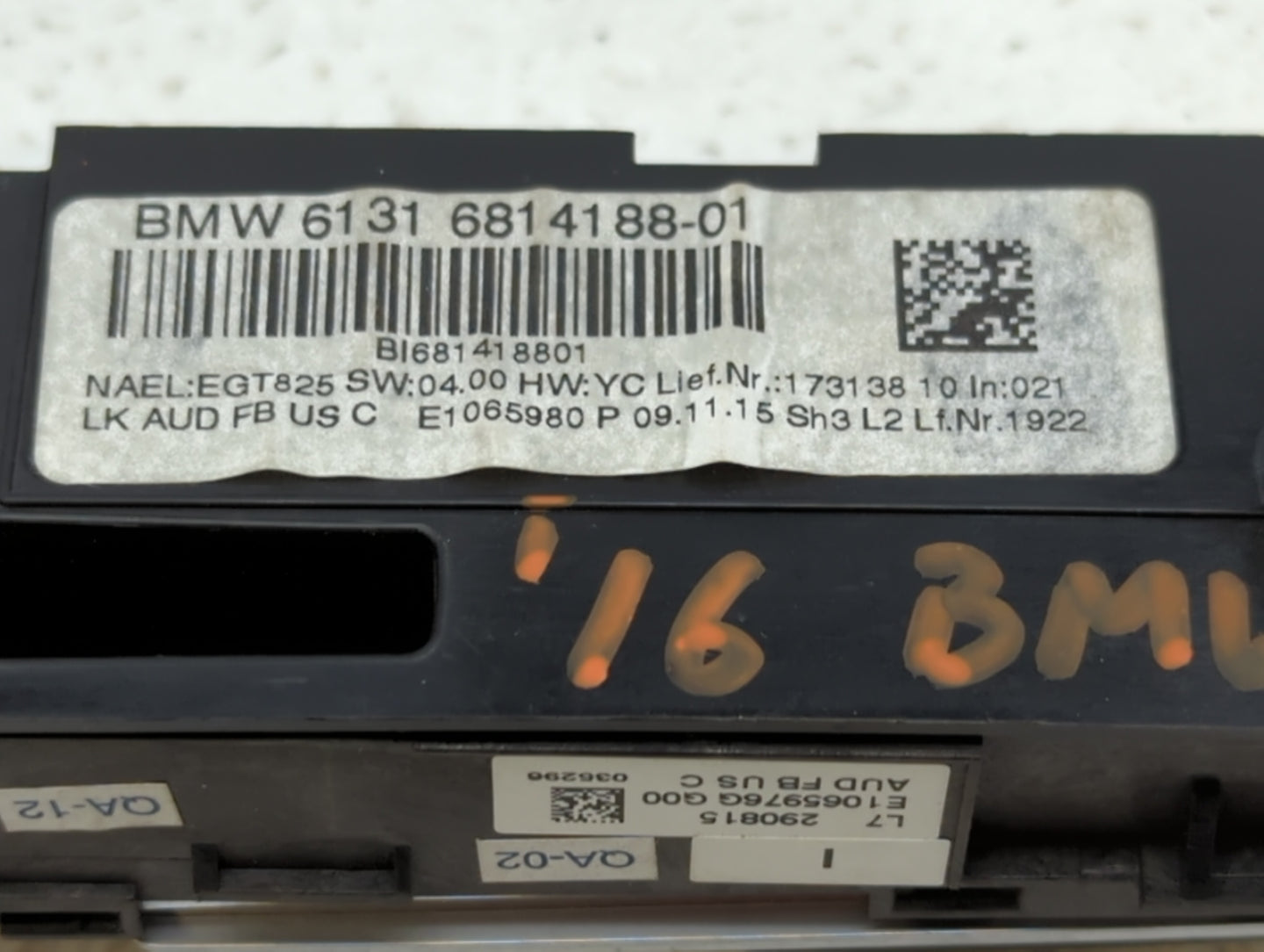 2014-2016 Bmw 428i Radio Control Panel - Oemusedautoparts1.com